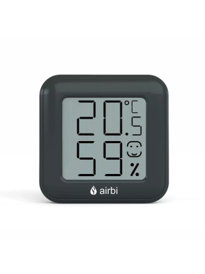 Airbi SMILE digitális páratartalom- és hőmérő, fekete